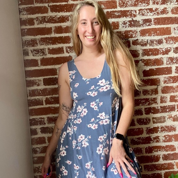 Garage blue floral mini dress - Picture 2 of 7